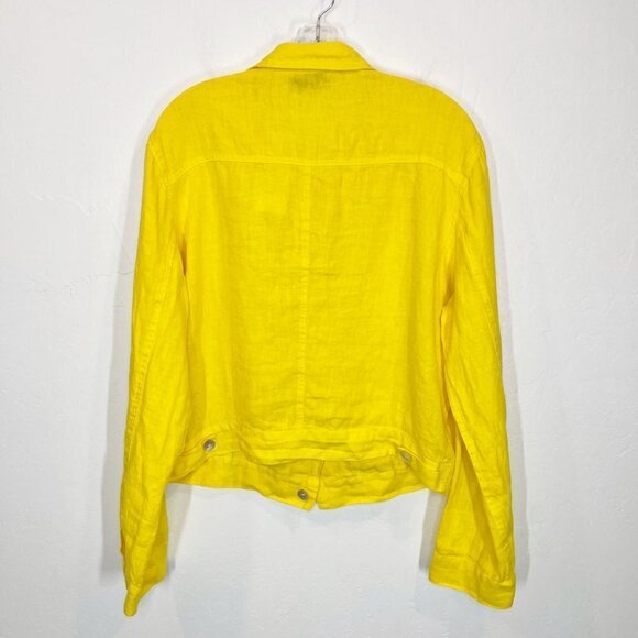 NWT Haris Cotton Long Sleeved 100% Linen Trucker Jacket Button up Size XL - Picture 5 of 10